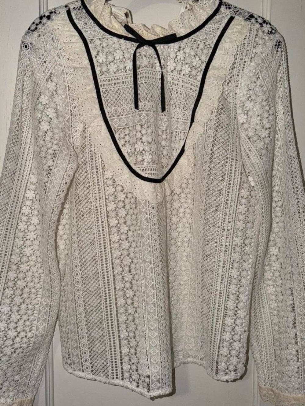 Maje lace blouse with bow